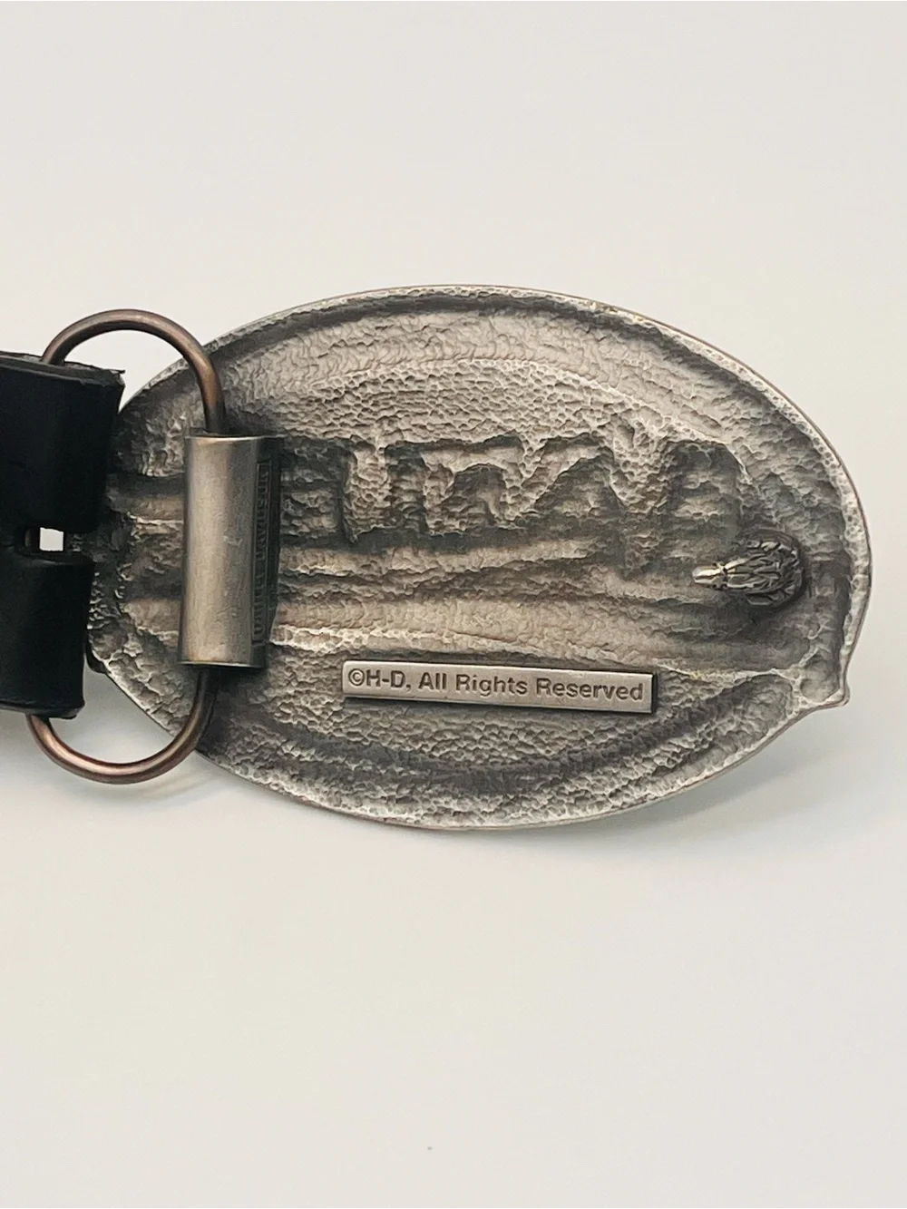 Harley-Davidson Black Leather Belt 1.5 W Size 40 Brushed Metal Logo Buckle 3